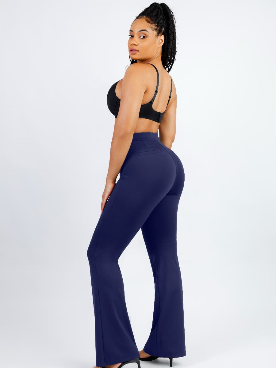 High Waist Sculpting Flare Pants with Tummy Control