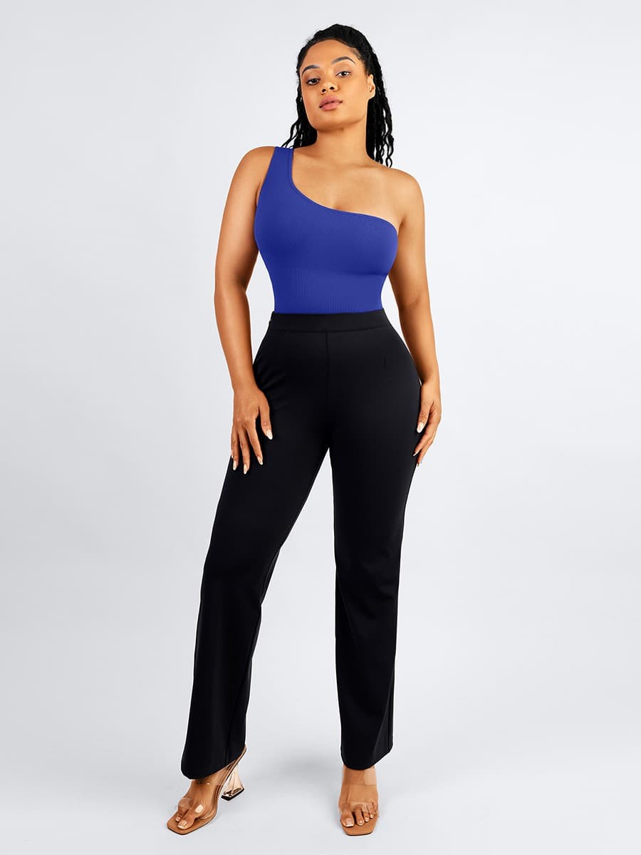 Sleek-Silhouette Pants with Built-in Shaper Shorts