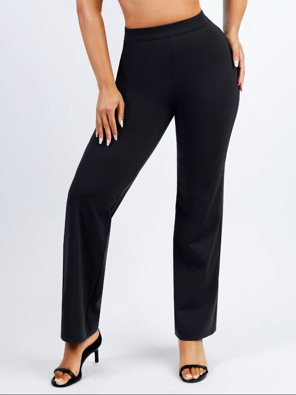 Sleek-Silhouette Pants with Built-in Shaper Shorts