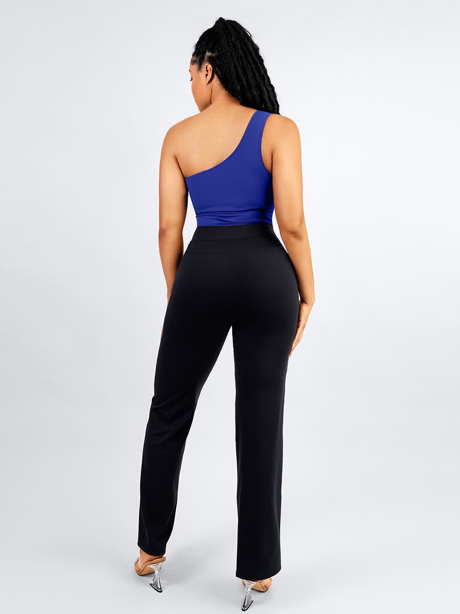 Sleek-Silhouette Pants with Built-in Shaper Shorts